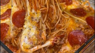 Easy cheesy baked spaghetti