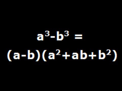 A Cube Minus B Cube Algebra Identity Derivation Youtube