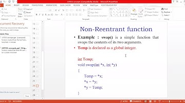 Reentrant and Non Reentrant Functions Lecture 32