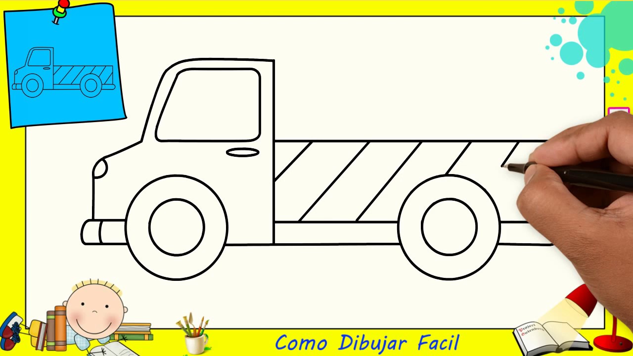 Dibujos de camiones FACILES paso a paso para niños - Como dibujar un camion  FACIL - thptnganamst.edu.vn