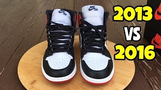 Jordan 1 Black Toe comparison 2013 vs 