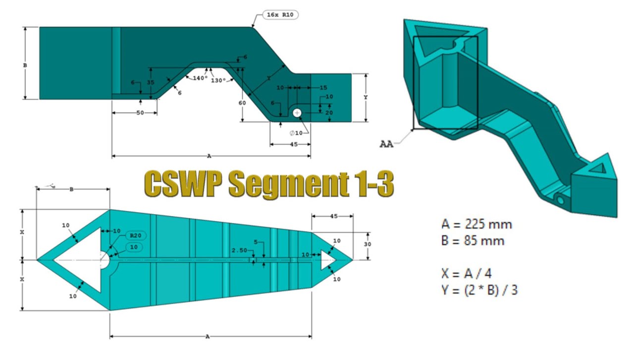 Rectangle Cswp Ujian CSWP Solidworks Segmen 1-3 - YouTube