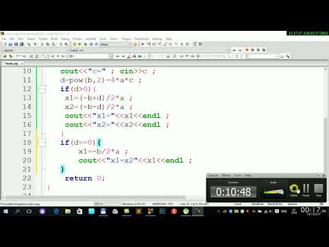 Video: C++ da kvadrat tenglamani qanday yozasiz?