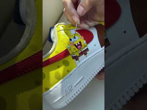 Customize <strong>Nike</strong> AF, Sponge Bob Sqaurepants! 스폰지밥 스니커즈, 해피 옙피~~! #shorts #clubrare #customsneakers
