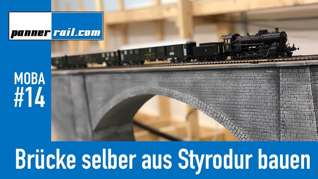 14 Meine H0-Modelleisenbahn-Anlage: Eisenbahnbrücke mit Holz und Styrodur selber  bauen - YouTube