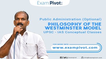 Philosophy of the Westminster Model | Public Administration (Optional) by Dr. Shiva. Sivakumar