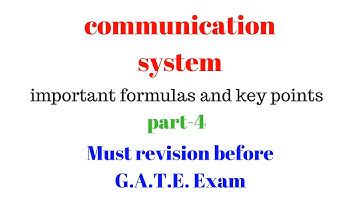 Part-4 Communication system important formulas and key points