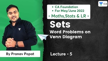 L5: Sets - Word Problems on Venn Diagram | CA Foundation Maths May/June22 | Pranav Popat