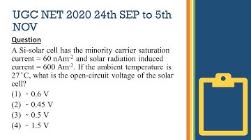 Open circuit voltage| UGC NET June2020 | Numerical | Environmental Science | Solar cell