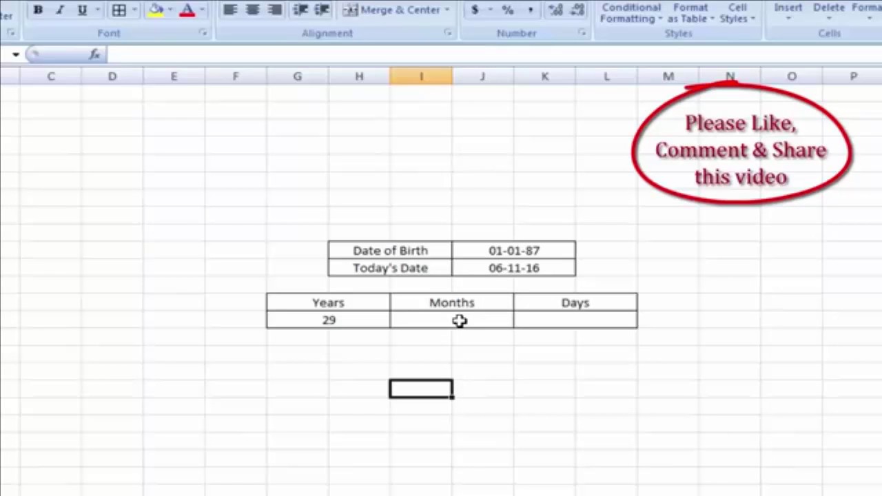 How To Make Age Calculator In Excel 2007 VID 15 YouTube How To Make Age Calculator In Excel 2007 VID 15 YouTube