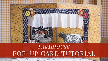 Farmhouse Pop-Up Card Tutorial by Vera Shelemekh for Graphic 45