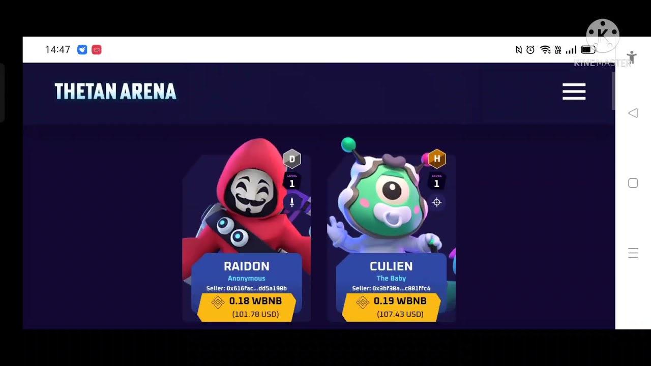 Thetan Arena Market Place Price info Guide