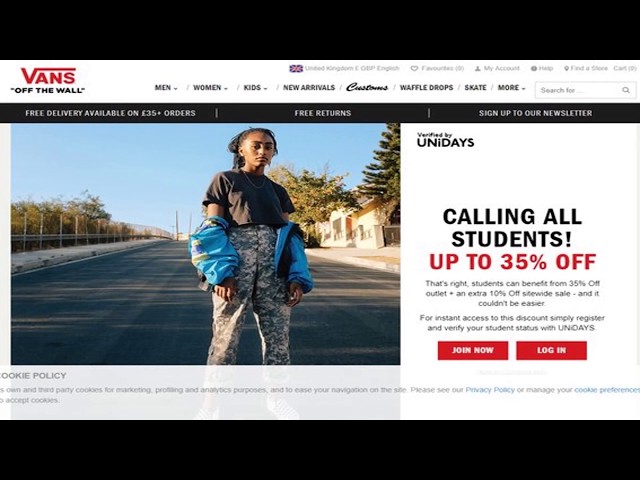 vans store student discount