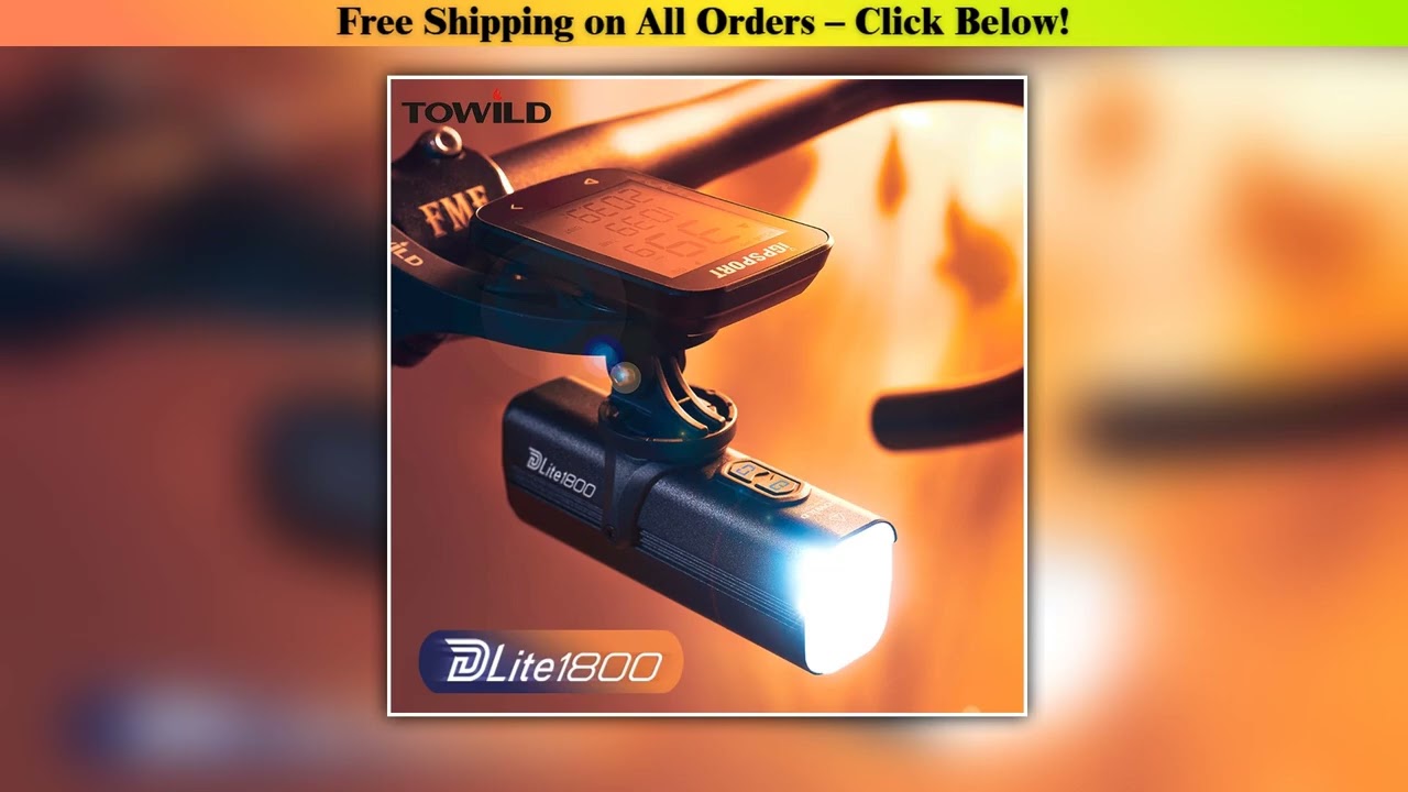 TOWILD DLite 1800LM Bicycle Lights Focus/Flood Beam Switch Smart Bike Light 5000mah Rechargeable