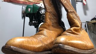 Rhino Cowboy Boots Resole #cowboyboots #cowgirlboots #westernboots #bootrepair #bootbarn