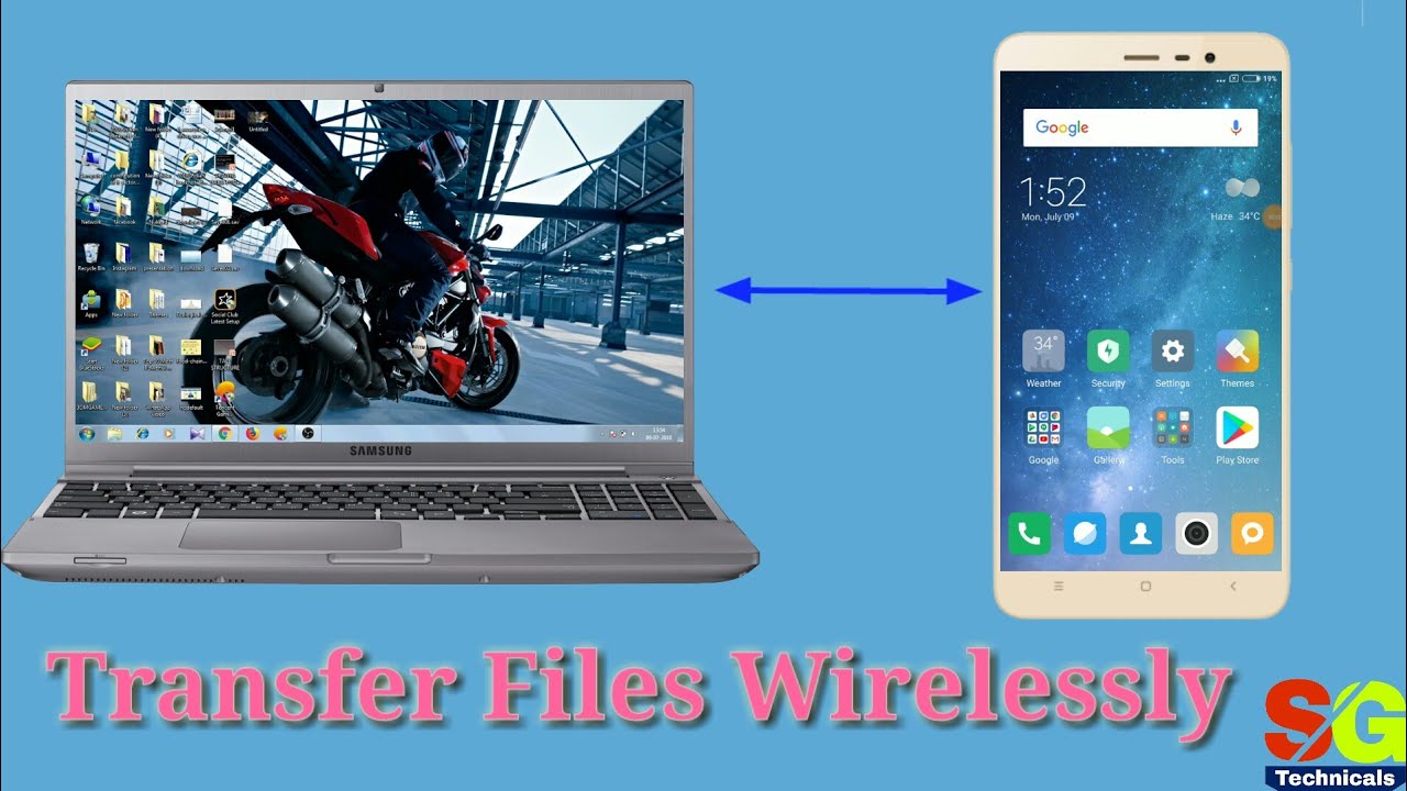 Transfer files between PC/Laptop and Mobile Wirelessly ( without usb cable) 🆓