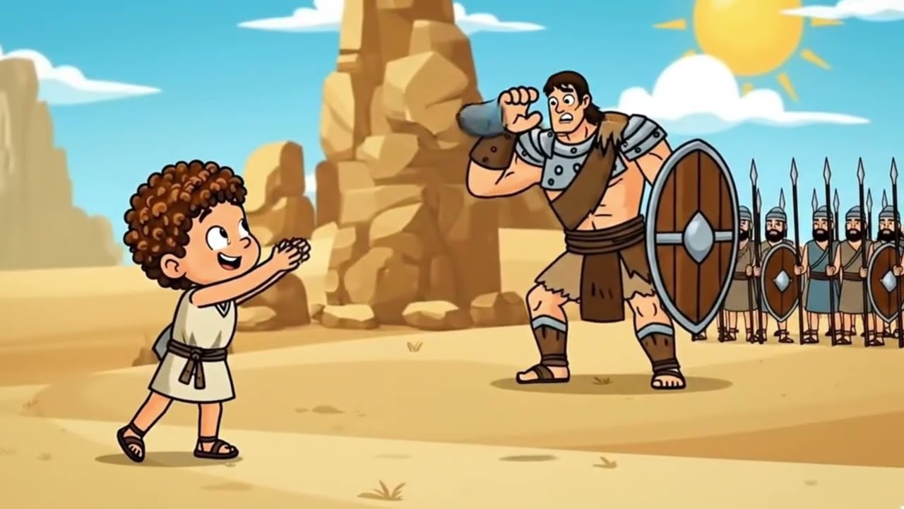 PEQUENO MAS VALENTE | Davi e Golias | Música Infantil Cristã