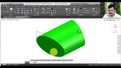 Sections of Solids using Auto CAD : Cylinder Problem by Dr.M.Raja Roy