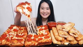 Little Caesars ULTIMATE STUFFED MENU! Stuffed Deep Dish Pizza & Stuffed Crazy Bread Mukbang ASMR