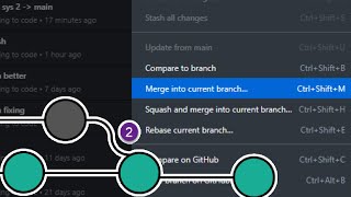 How to MERGE branches in github