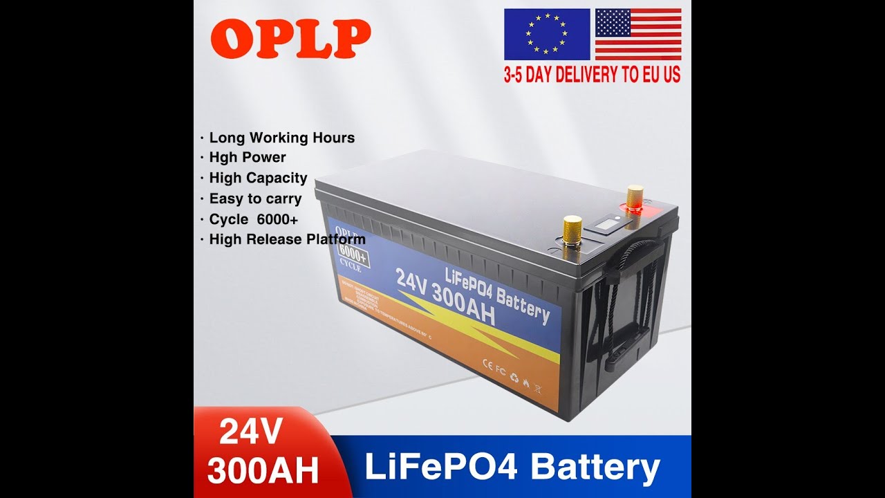 Lithium Batterie 24V LiFePO4-Batterie 300Ah 200Ah 100AH mit BMS-Lithiu –
