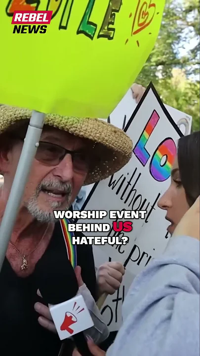 Protestor gets AGGRESSIVE at Let Us Worship event in Edmonton