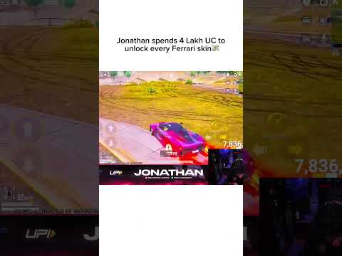 Jonathan spends 4 Lakh UC to unlock every Ferrari skin #jonathan  #bgmi #jonathanlive #viral