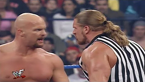 Undertaker/Rock/Austin vs Kane/Angle/Rikishi Triple H As Special Referee - Smackdown 18/1/01 (2/3)