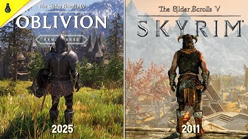 Oblivion Remastered vs Skyrim - Details and Physics Comparison