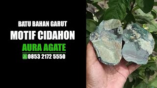 Bahan Batu Akik Garut Hijau Motif Cidahon 19P