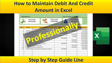 How to Maintain Professionally Debit and Credit Amount in Excel | Debit Credit Dashboard