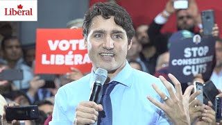 Justin Trudeau RALLY Against Andrew Scheer, Conservative Cuts &amp; False Info in Vancouver Oct 20, 2019