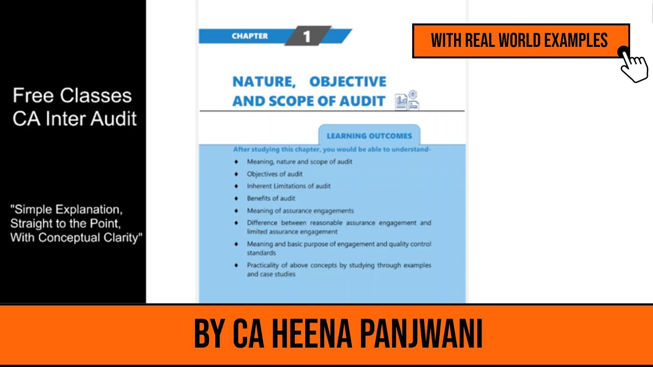 CA Inter Audit - Chapter 1 Part 1 - Nature, Objectives & Scope of Audit ...