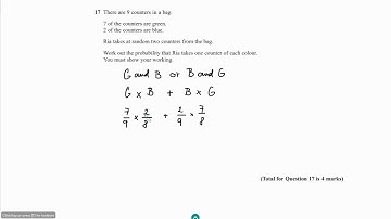 GCSE Maths Edexcel June 2017 1H Q17