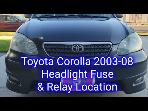 How To Replace HEADLIGHT FUSE AND RELAY On A 2003 2004 2005 2006 2007 2008 Toyota Corolla