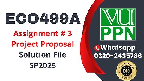 ECO499A Assignment 3 Project Proposal solution 2025 #eco499a #proposal #project