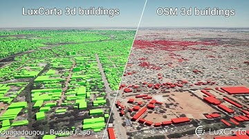 LuxCarta 3D Cities Versus OSM 3D