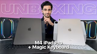 NEW iPad Pro M4 Unboxing (Space Black + Silver) & Magic Keyboards (Black + White)