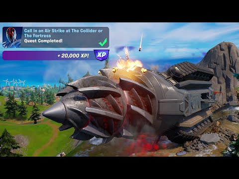 Call in an Air Strike at The Collider or The Fortress - Week 9 Season Quests Fortnite