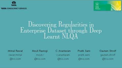 Demo IJCAI (2019) - Discovering Regularities in Enterprise Datasets through Deep Learnt NLQA