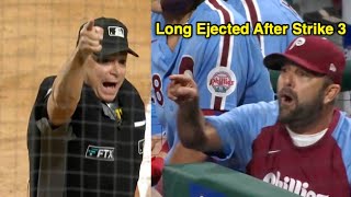 Ejection 166 - Kevin Long Kicked Out After Andy Fletcher's Strike 3 Call to Phillies' Dalton Guthrie