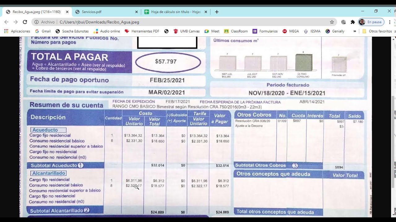 Valor Contador De Agua Acueducto