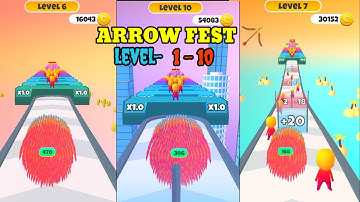 Arrow Fest NOOB vs PRO vs HACKER LEVEL 1-10 (ios/androaid)