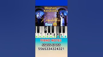 Thumbnail of Megham Karukatha Bgm | Piano Notes Slow & Easy #shorts