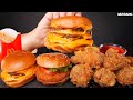 ASMR MUKBANG | BURGERS at MCDONALDS 🍔 FRIED CHICKEN FRENCH FRIES 🍟 EATING 치킨 맥도날드 햄버거 감자튀김 소스 퐁당! 먹방