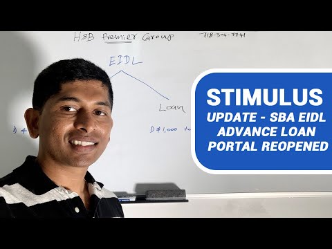 Stimulus Update - SBA EIDL Advance Loan portal reopened