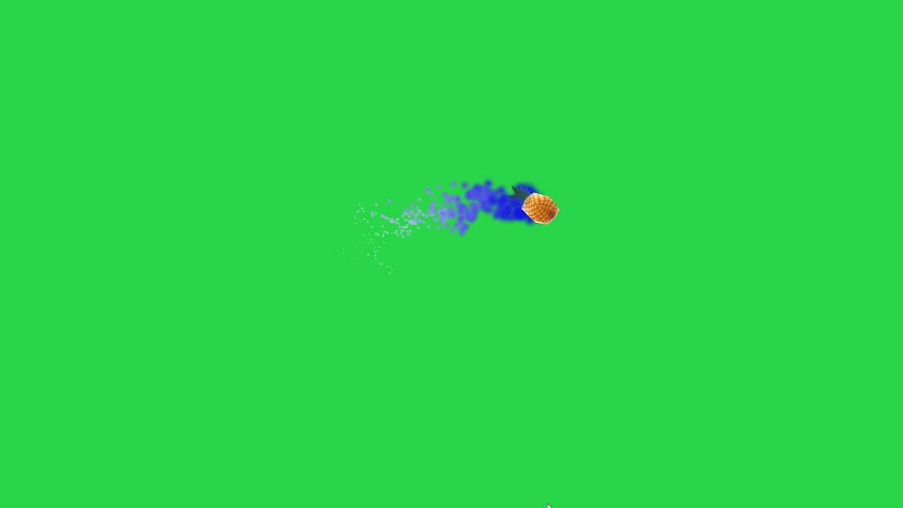 Animated Pineapple projectile on Green Screen