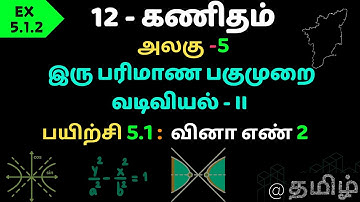 TN SAMACHEER CLASS 12 MATH CHAPTER 5 | Two Dimensional Analytical Geometry 2 |  EX 5.1.1