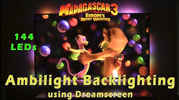 AMBILIGHT and Madagascar 3 DIY - 144 LEDs on a 70" TV no Arduino