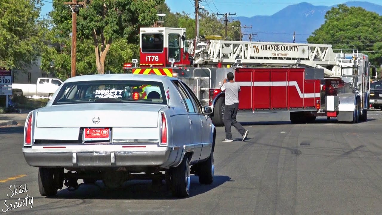 Fire Low Rider Fire Truck Shows Off - Lowrider Cruise in Santa Ana - YouTube